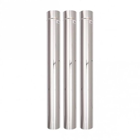 Cano Chaminé Inox 150mm X 1m X 3un + Joelho + Sputiniki