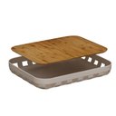 Ver imagem 2 de Bandeja para Servir Café da Manhã Bege 35x29cm Travessa Retangular Bambu ou