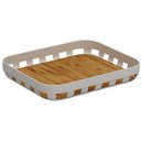 Ver imagem 1 de Bandeja para Servir Café da Manhã Bege 35x29cm Travessa Retangular Bambu ou