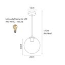 Ver imagem 4 de Pendente Moderno Glass Vidro Âmbar 20cm C Lâmp LED