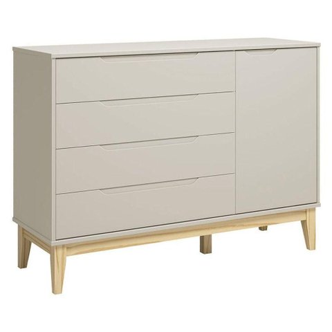 Cômoda com Porta Classic Elfe Areia Acetinado Natural - Reller