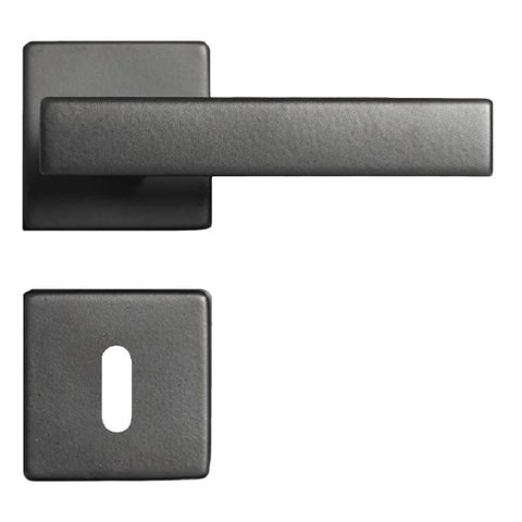 Fechadura Zm Concept Preta Roseta Quadrada 40mm Pado 408