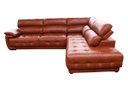 Ver imagem 2 de Sofá Retrátil e Reclinável de Couro Filipinas Canto com Chaise Direita 1,26M - Conhaque Com
