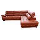 Ver imagem 2 de Sofá Retrátil e Reclinável de Couro Filipinas Canto com Chaise Direita 1,26M - Conhaque Com