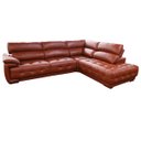 Ver imagem 1 de Sofá Retrátil e Reclinável de Couro Filipinas Canto com Chaise Direita 1,26M - Conhaque Com