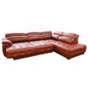 Ver imagem 4 de Sofá Retrátil e Reclinável de Couro Filipinas Canto com Chaise Direita 1,26M - Conhaque Com