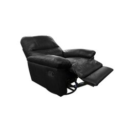 Poltrona do Papai de Couro Genova - Glider Mecânica - Preto com Brilho - 3