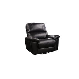 Poltrona do Papai de Couro Genova - Glider Mecânica - Preto com Brilho - 1