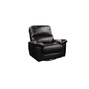 Poltrona do Papai de Couro Genova - Glider Mecânica - Preto com Brilho