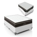 Ver imagem 1 de Cama Box Viúva + Colchão Paris Molas Ensacadas Pocket - 61x128x188cm - e-Shop Casa - Couro