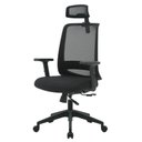 Ver imagem 1 de Cadeira Escritório Nr-17 Columbus Presidente C/ Braços Fratini Encosto Tela Mesh Preta Baserodí