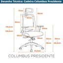 Ver imagem 7 de Cadeira Escritório Nr-17 Columbus Presidente C/ Braços Fratini Encosto Tela Mesh Preta Baserodí