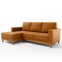 Ver imagem 1 de Sofá 3 Lugares 200cm Living com Chaise Esquerdo Kayrós D05 Sintético Whisky - Mpozenato
