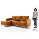 Ver imagem 5 de Sofá 3 Lugares 200cm Living com Chaise Esquerdo Kayrós D05 Sintético Whisky - Mpozenato