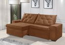 Ver imagem 1 de Sofá Retrátil e Reclinável 2.10m Estilo Estofados - Europa com Softgel D33 Velupluma "terracota"
