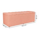 Ver imagem 3 de Cabeceira e Recamier Bau Queen 160 Cm Dalia Linho Rose Artte