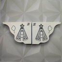 Ver imagem 7 de Mão Francesa Ornamentada Nossa Senhora Aparecida Aço Branca 20cm Zarg