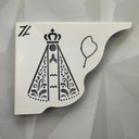 Ver imagem 6 de Mão Francesa Ornamentada Nossa Senhora Aparecida Aço Branca 20cm Zarg