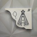 Ver imagem 5 de Mão Francesa Ornamentada Nossa Senhora Aparecida Aço Branca 20cm Zarg