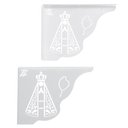 Ver imagem 1 de Mão Francesa Ornamentada Nossa Senhora Aparecida Aço Branca 20cm Zarg