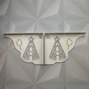 Ver imagem 4 de Mão Francesa Ornamentada Nossa Senhora Aparecida Aço Branca 20cm Zarg