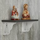 Ver imagem 2 de Mão Francesa Ornamentada Nossa Senhora Aparecida Aço Branca 20cm Zarg