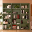 Ver imagem 1 de Conjunto Sala de Estar com 3 Estantes para Livros 5 Prateleiras Multy Verde/Menta