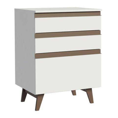 Balcão Reims 3 Gavetas Branco Madesa