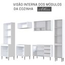 Ver imagem 2 de Cozinha Modulada ATHENA - 6 Peças Completa 13 PT 3 GV Branco - Megasul