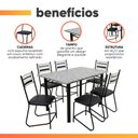 Ver mais imagens de Conjunto de Mesa Sala de Jantar Tampo Granito 6 Cadeiras Atlanta