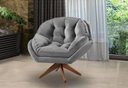 Ver imagem 2 de Poltrona Decorativa Califórnia Giratória Suede Cinza - Fm