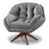 Poltrona Decorativa Califórnia Giratória Suede Cinza - Fm - 1
