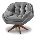 Ver imagem 1 de Poltrona Decorativa Califórnia Giratória Suede Cinza - Fm