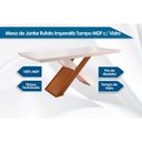 Ver imagem 2 de Sala de Jantar Completa Imperatriz Tampo Madeirado C/ Vidro Reto 180x90 e 6 Cadeiras Amsterdã