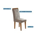 Ver imagem 3 de Sala de Jantar Completa Imperatriz Tampo Madeirado C/ Vidro Reto 180x90 e 6 Cadeiras Amsterdã