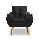 Ver imagem 2 de Poltrona Opala Decorativa Sala e Escritório Preto