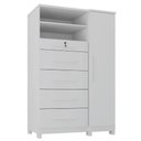 Ver imagem 2 de Cômoda com Sapateira e Cabideiro Multiuso 5 Gavetas 1 Porta Imperial Zanzini Branco
