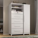 Ver imagem 1 de Cômoda com Sapateira e Cabideiro Multiuso 5 Gavetas 1 Porta Imperial Zanzini Branco