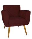 Ver imagem 1 de Poltrona Decorativa Estofada Para Hall de Entrada Isabella Suede Vermelho Bordô - LM DECOR