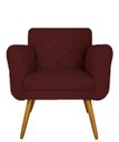 Ver imagem 2 de Poltrona Decorativa Estofada Para Hall de Entrada Isabella Suede Vermelho Bordô - LM DECOR