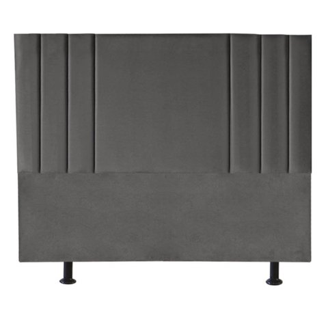 Cabeceira Cama Box King Estofada Grécia 160 Cm Suede:cinza Escuro