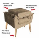Ver mais imagens de Kit 2 Poltrona Suede Cappuccino Cadeira Decorativa Opala Sala Recepção Pés Imbuia - Bela Decor