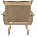 Ver imagem 7 de Kit 2 Poltrona Suede Cappuccino Cadeira Decorativa Opala Sala Recepção Pés Imbuia - Bela Decor