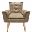 Ver imagem 5 de Kit 2 Poltrona Suede Cappuccino Cadeira Decorativa Opala Sala Recepção Pés Imbuia - Bela Decor