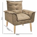 Ver imagem 4 de Kit 2 Poltrona Suede Cappuccino Cadeira Decorativa Opala Sala Recepção Pés Imbuia - Bela Decor