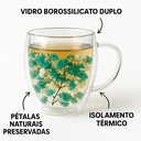 Ver imagem 2 de Caneca Xícara 350ml Chá Café Parede Dupla de Vidro com Flores Primavera Decorativas Presente:turques