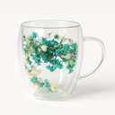 Ver imagem 1 de Caneca Xícara 350ml Chá Café Parede Dupla de Vidro com Flores Primavera Decorativas Presente:turques
