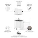 Ver imagem 3 de Armário de Cozinha e Balcão Cooktop Pérola Z34 Branco - Mpozenato