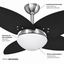 Ver imagem 2 de Ventilador Infinity Lótus 1025 4 Pás Pretas com Chave