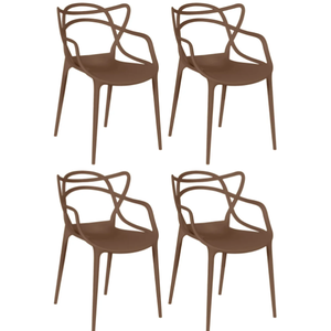 Kit 4 Cadeiras Alegra Marrom Reforçadas - Construmarcas